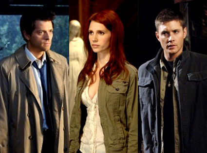 Supernatural, Jensen Ackles, Julie McNiven, Misha Collins Supernatural, Jensen Ackles, Julie McNiven, Misha Collins